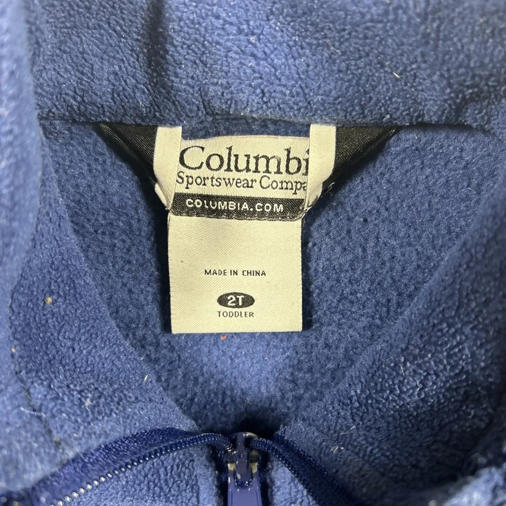 Columbia Fleece Full Zip Colorblock Jacket Blue Navy 2T Unisex Baby Toddler